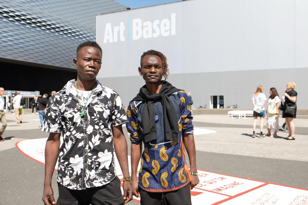 "Now we are trying to renew our bond with it": artists Ced’art Tamasala and Matthieu Kasiama, who are represented at Art Basel by Berlin-based gallery KOW, have created a series of NFTs related to the contentious Congolese sculpture Photo: David Owens