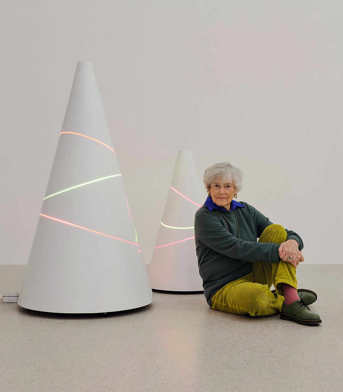 “The cone is so complex; there are so many areas in which it is important,” says Liliane Lijn, pictured here at Liliane Lijn: Arise Alive Photo: Georg Petermichl/mumok; © Bildrecht, Wien 2024