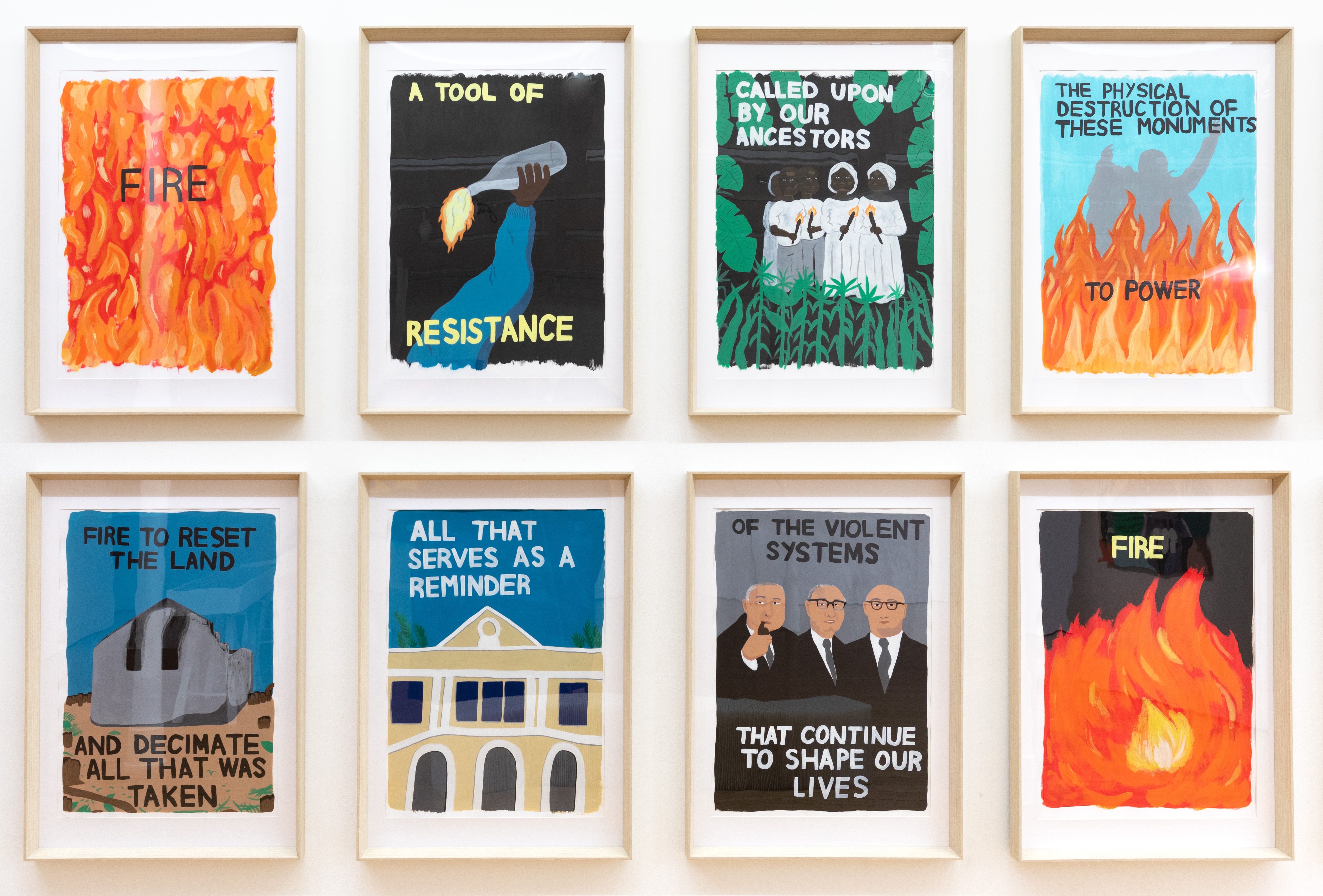 Rudy Loewe's work The Old Devonshire Church Fire, Bermuda (detail, 2022).  Loewe will unveil a new mural at Brixton underground station in November

Photo: Ben Deakin