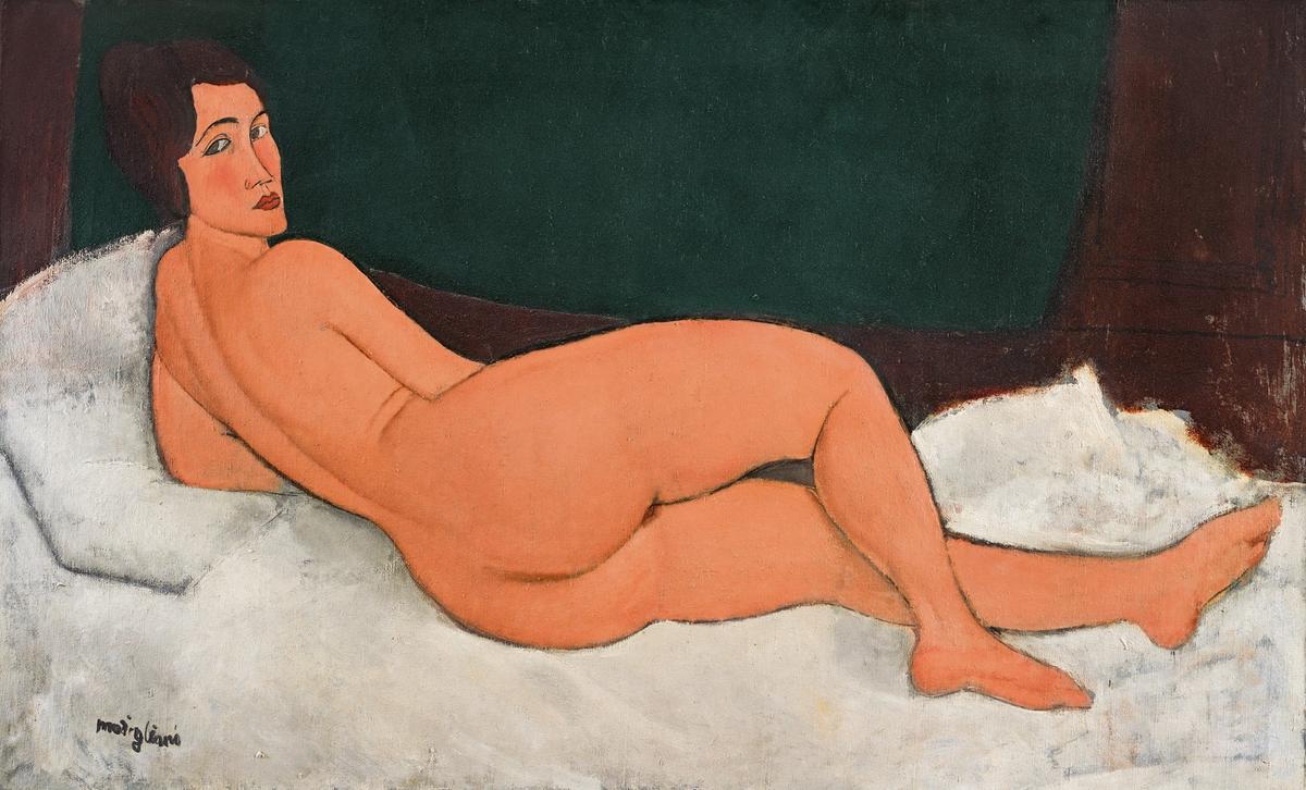 Amedeo Modigliani's Nu couché (sur le côté gauche) (1917), expected to fetch in excess of $150m at Sotheby's New York on 14 May Courtesy of Sotheby's