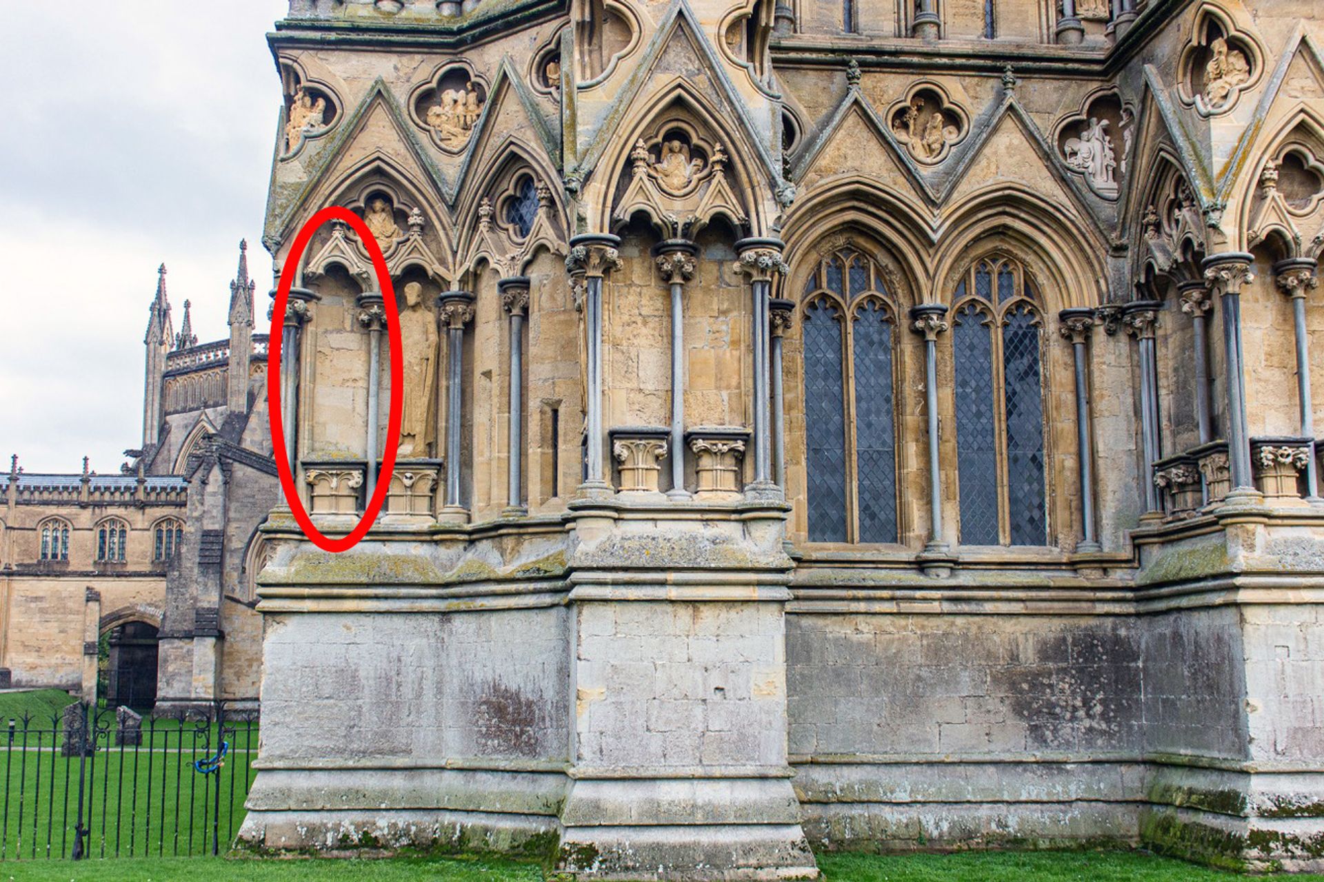 “I have chosen this niche for its position and its visibility: the book at the end of the bookshelf," says Antony Gormley Courtesy of Wells Cathedral