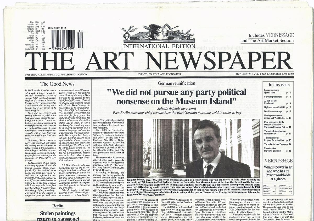 The Art Newspaper, Issue 1, October 1990 