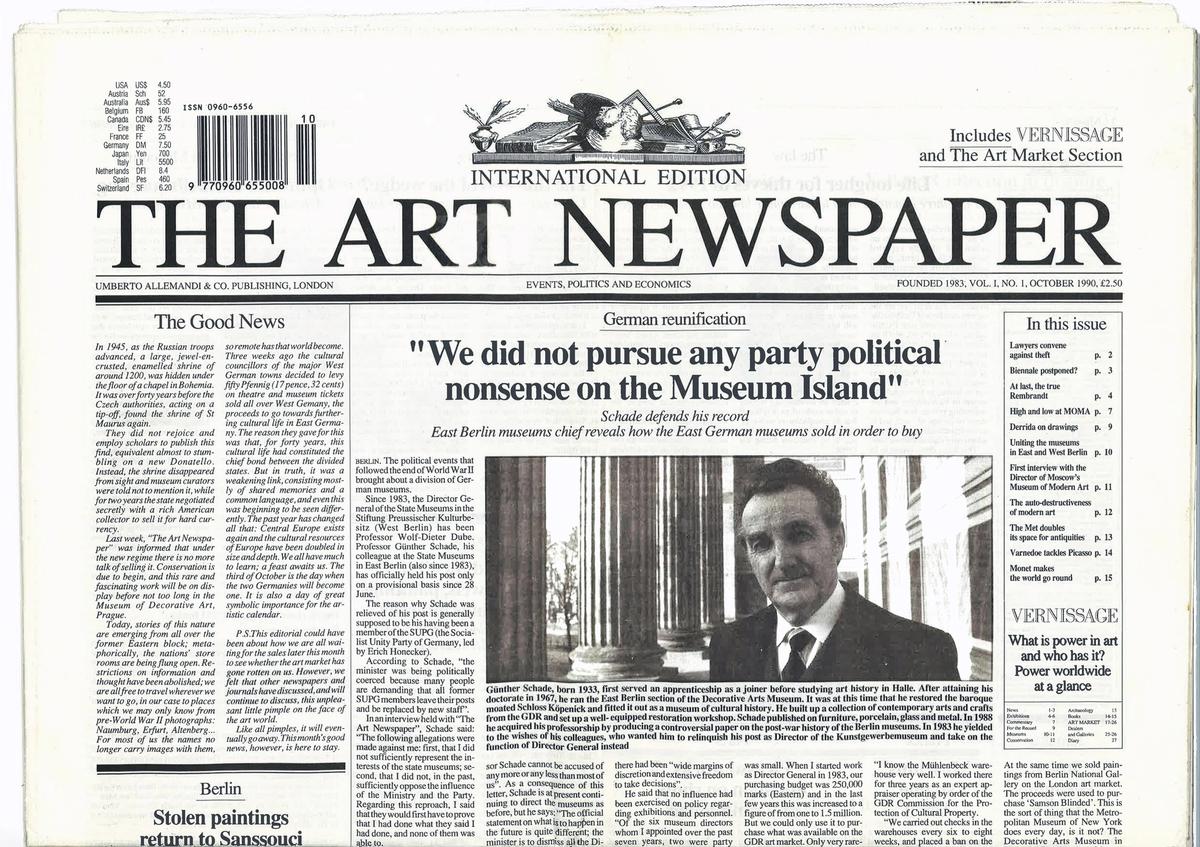 The Art Newspaper, Issue 1, October 1990