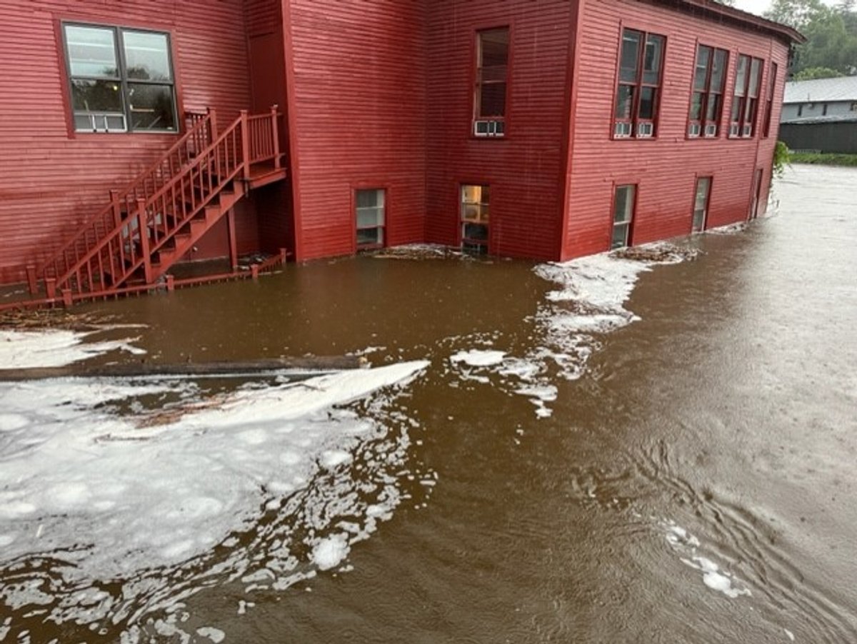 The flooded Vermont Studio Center Vermont Studio Center via Facebook