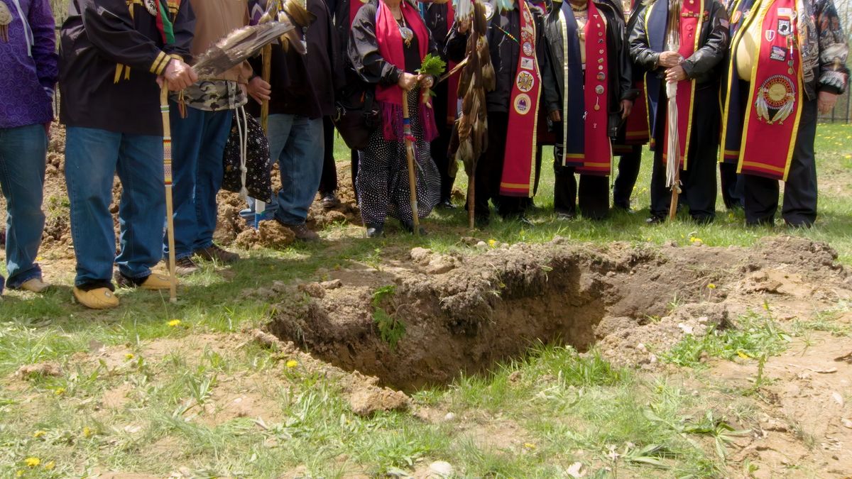 A scene from the documentary film Aanikoobijigan [ancestor / great-grandparent / great-grandchild] (2026) Courtesy Ozhitoon Films