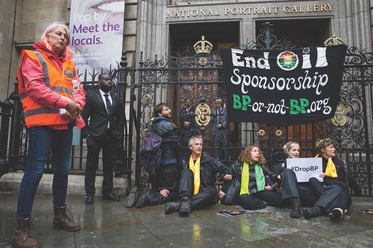 Protesters at the National Portrait Gallery in London failed to persuade the director to end sponsorship by the oil giant BP © Mark Kerrison/Alamy