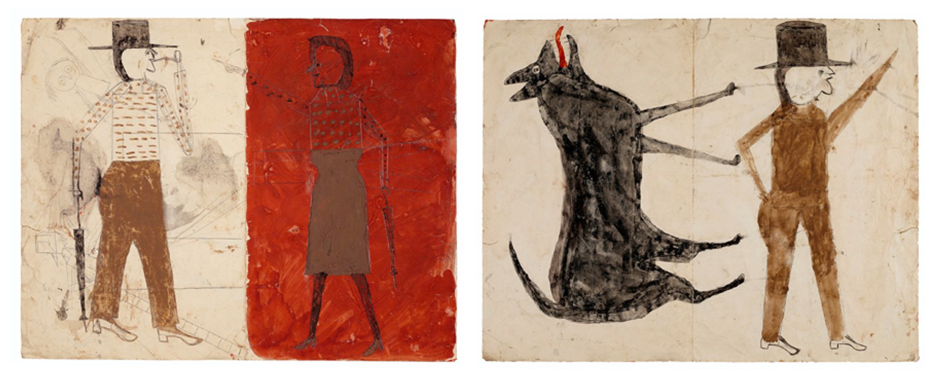 American self-taught artist Bill Traylor (1853-1949) picked up a new artist record at Christie’s 17 January sale when a double-sided work sold for $507,000 to a private collector. Christie's