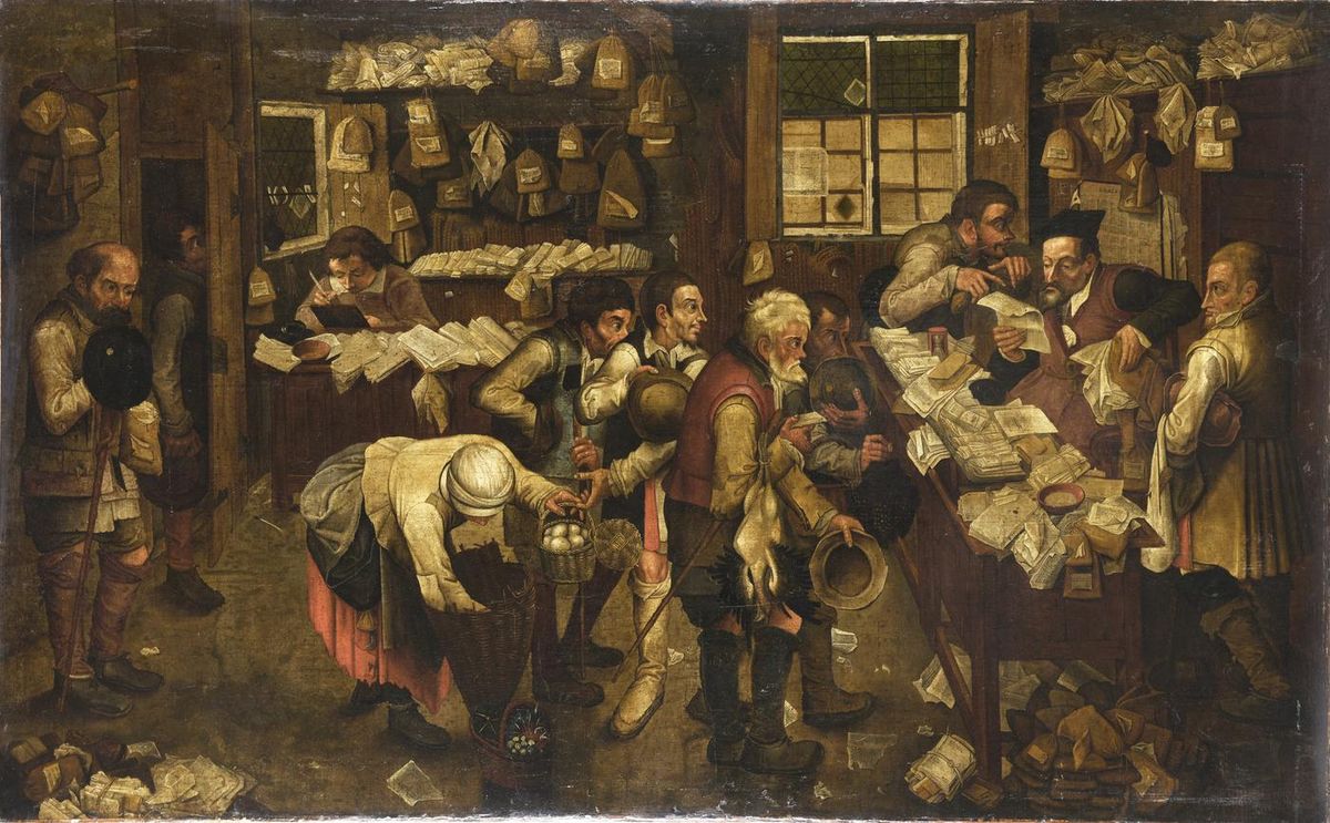 Pieter Brueghel the Younger's The Village Lawyer (around 1615-1617). Courtesy of Hotel Drouot