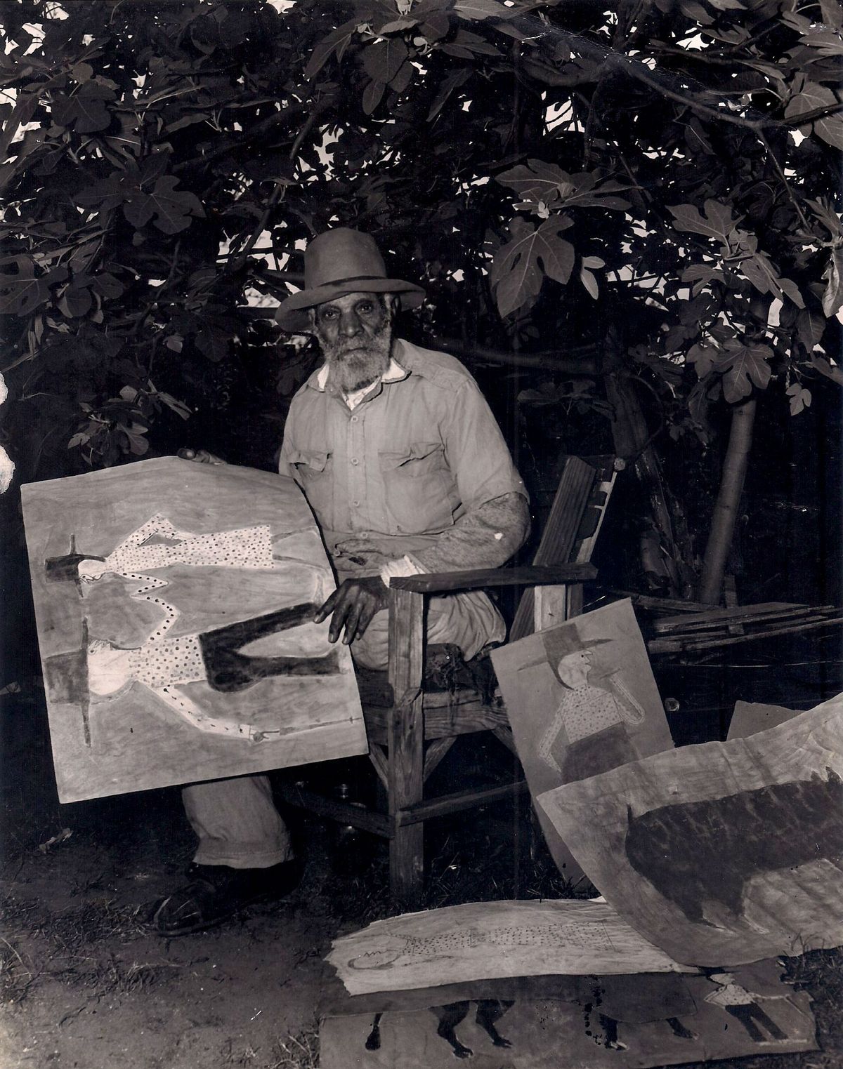 Bill Traylor started drawing in his 80s, after a lifetime working on the farms his family lived on since slavery Photo: Albert Kraus. Collection Tommy Giles Photographic Service