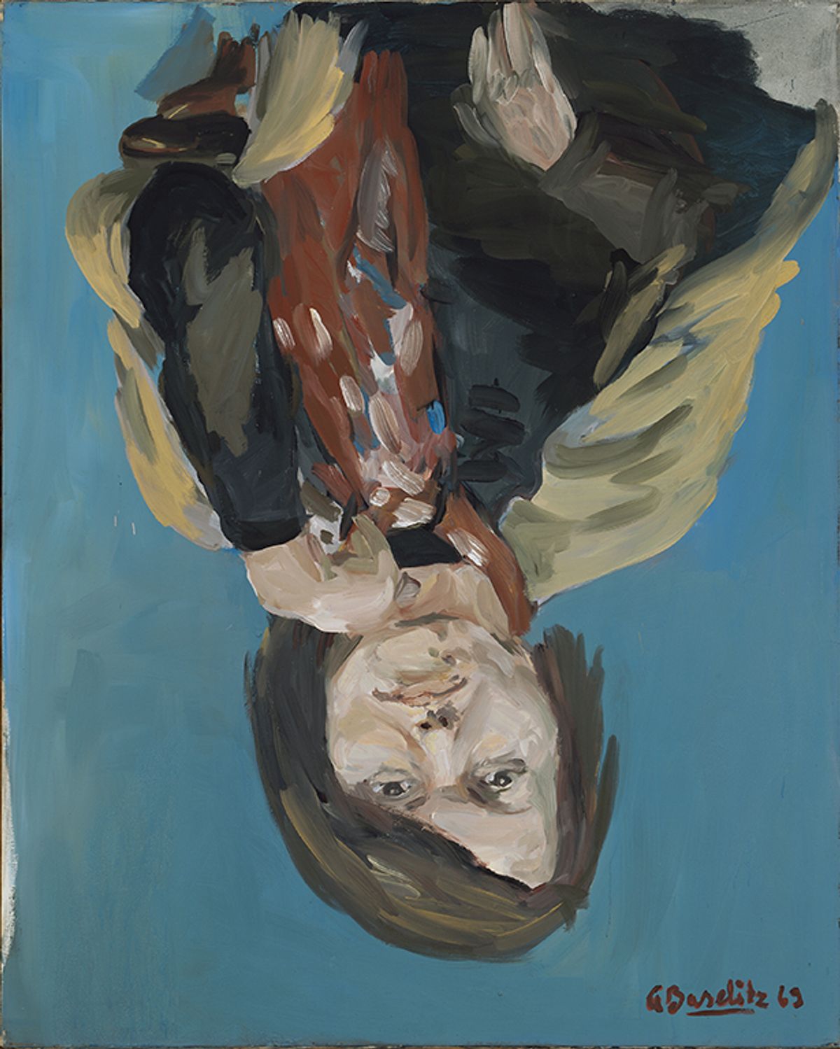 Georg Baselitz's Portrait of Elke I, one of six 1969 paintings donated by the artist and his wife to the Metropolitan Museum of Art The Metropolitan Museum of Art, Gift of the Baselitz Family, 2020, © Georg Baselitz 2021