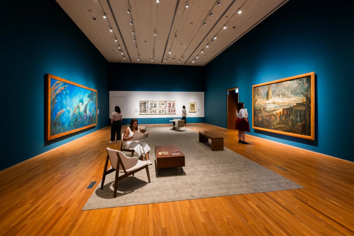 An installation view of the exhibition Diplomacy and Desire: Basoeki Abdullah in Singapore National Gallery Singapore