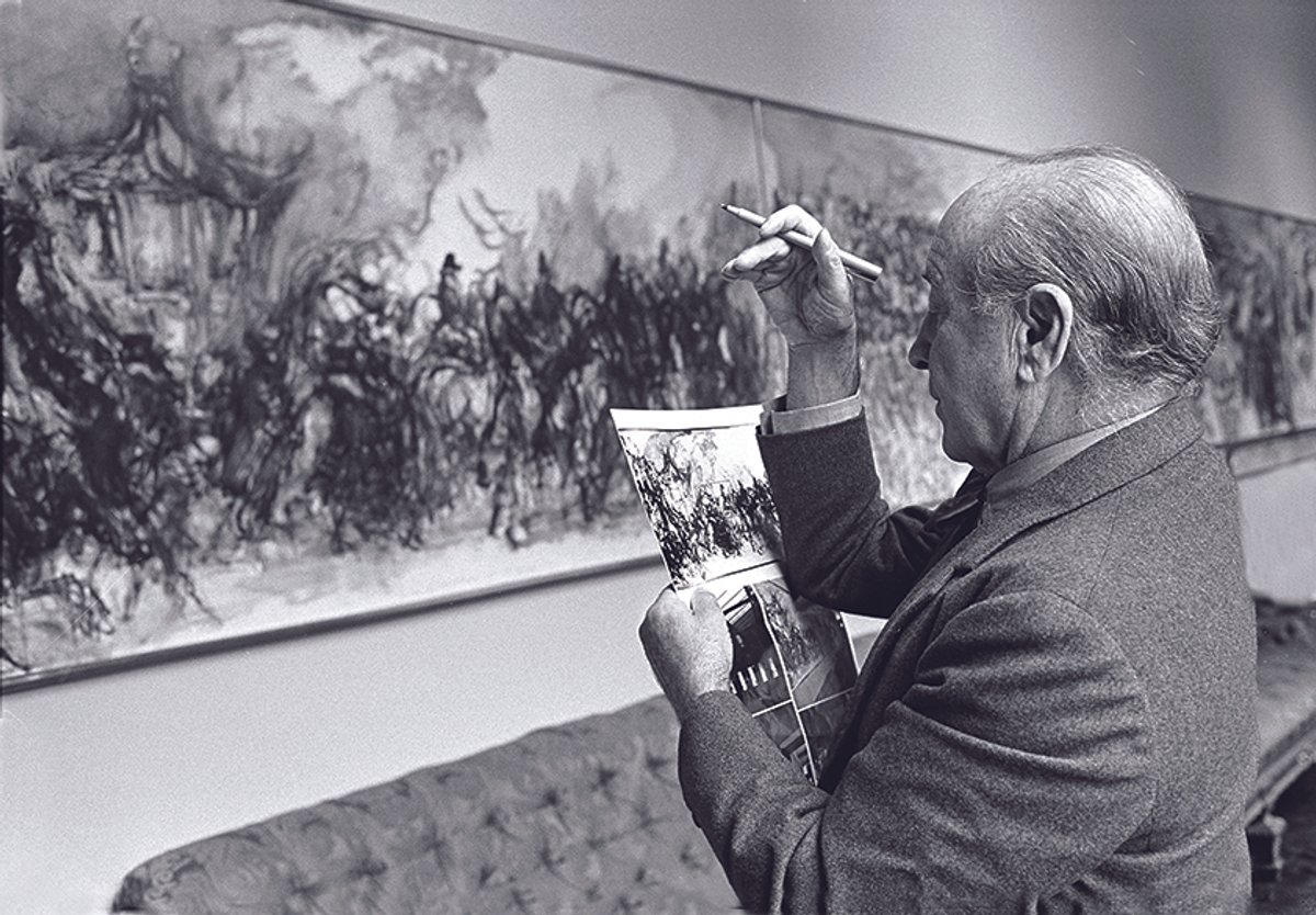 The Polish-British artist Feliks Topolski recorded the details of Queen Elizabeth II’s 1953 coronation in a 29-metre-long mural at Buckingham Palace Photo © Marcus Harrison. All rights reserved 2023/Bridgeman Images