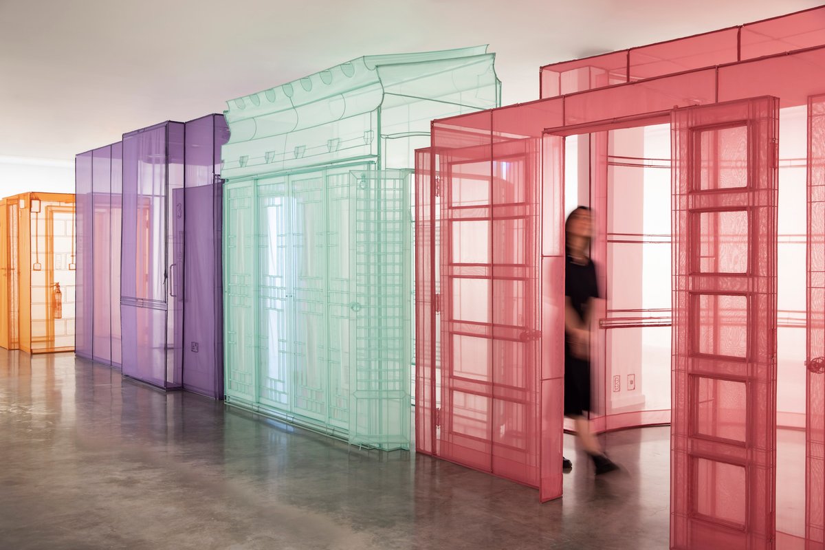 Do Ho Suh, Hub series, installation view, Museum of Contemporary Art Australia, Sydney, 2022, polyester fabric, stainless steel. Image courtesy the artist and Museum of Contemporary Art Australia, © Do Ho Suh, photograph: Anna Kučera
