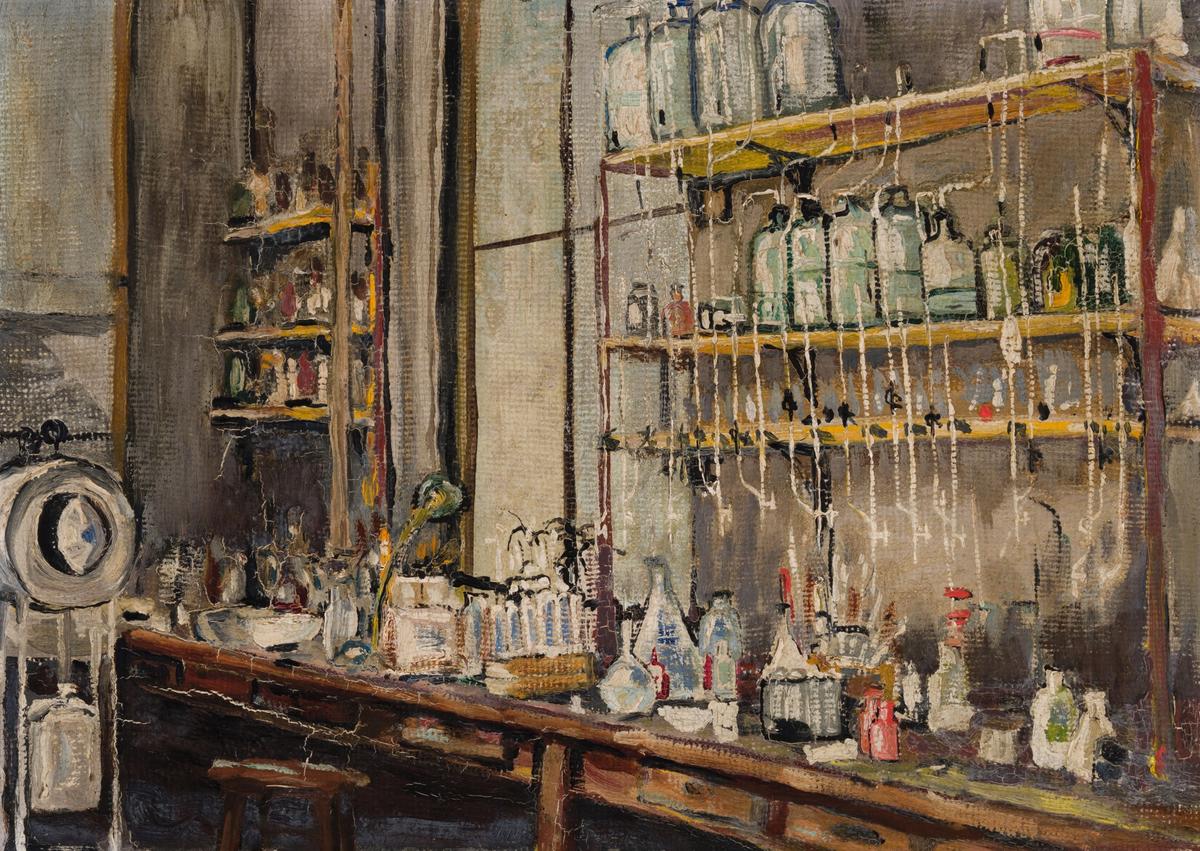 Nobel laureate Frederick Banting painted The Lab late on a winter's night in 1925 at the University of Toronto facility where he and Charles Best had discovered insulin just a few years prior © Heffel Fine Art Auction House/The Canadian Press