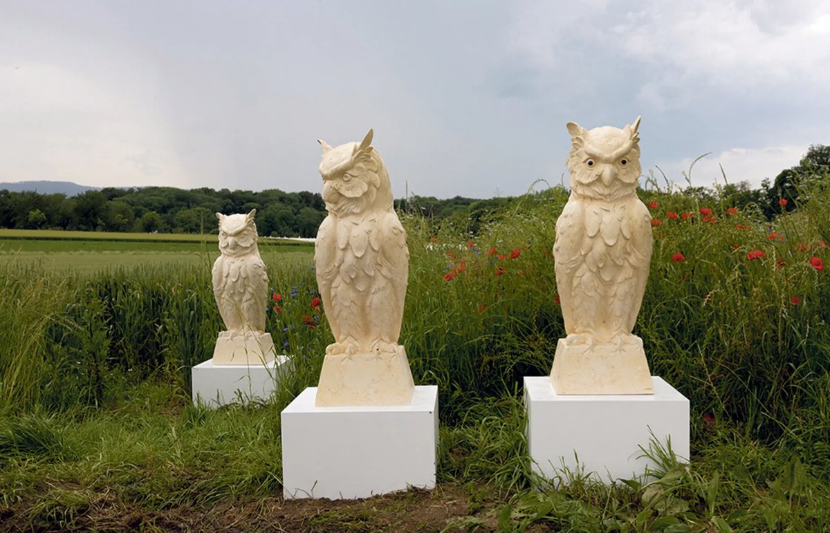 Julia Scher's owl sculptures at Basel Social Club
Gina Folly