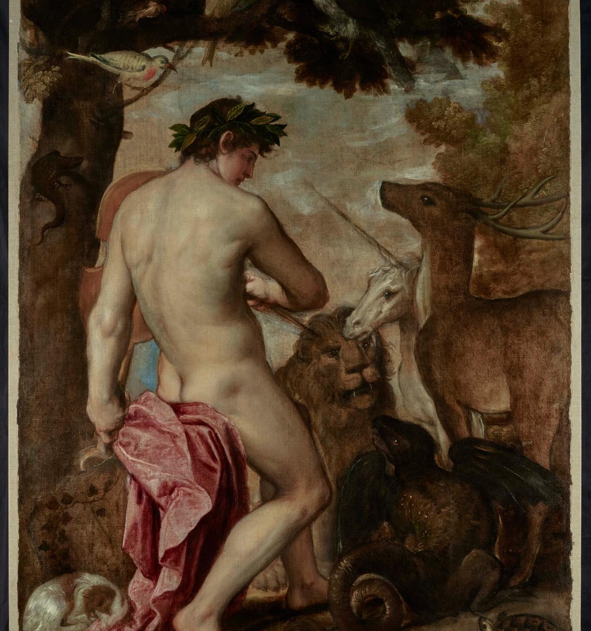 Orpheus Enchanting the Animals after conservation treatment © English Heritage, the Wellington Collection, Apsley House. Photo: Matthew Hollow