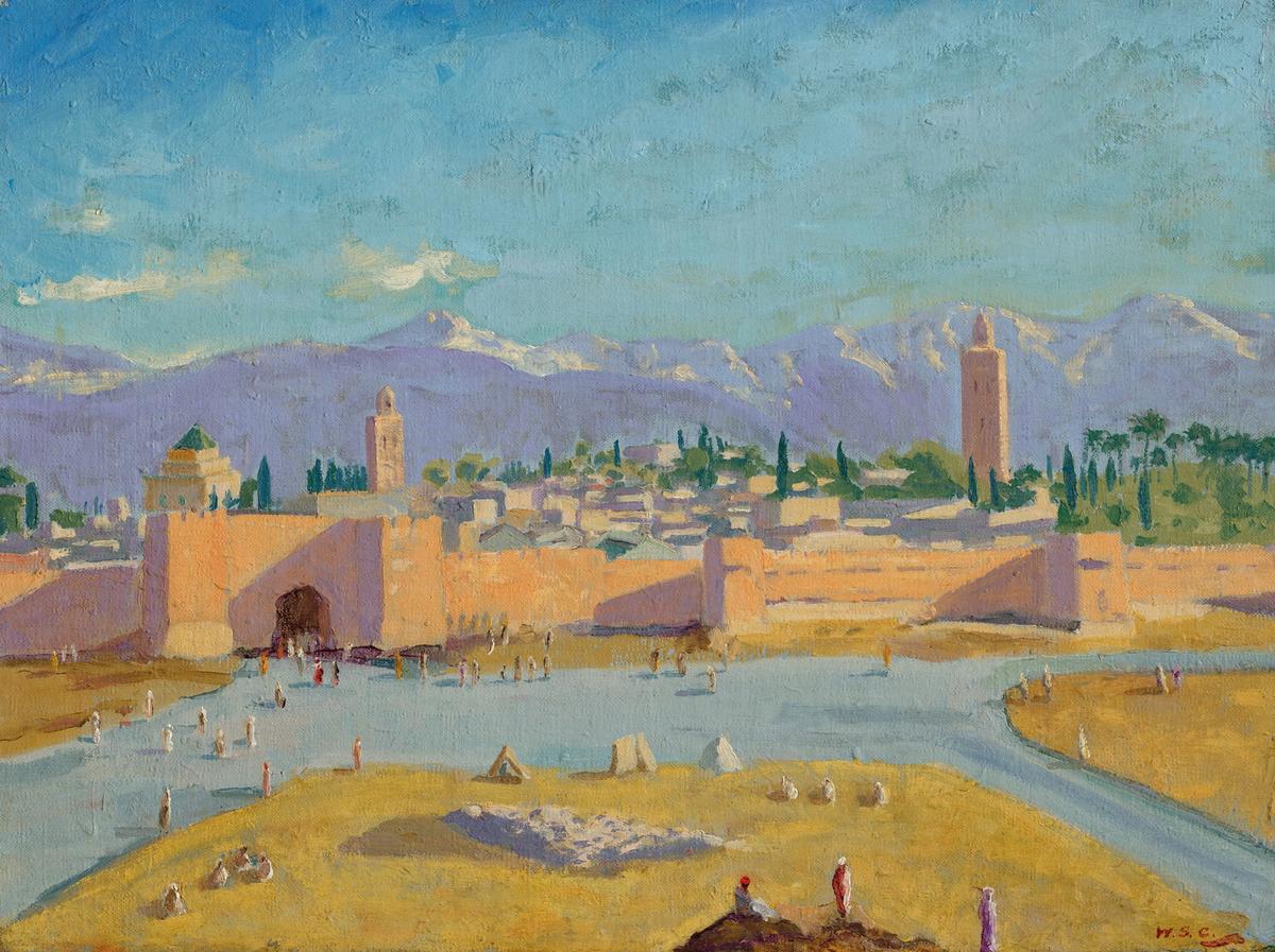 Tower of the Koutoubia Mosque by Winston Churchill, sold for £8.2m with fees Courtesy of Christie's