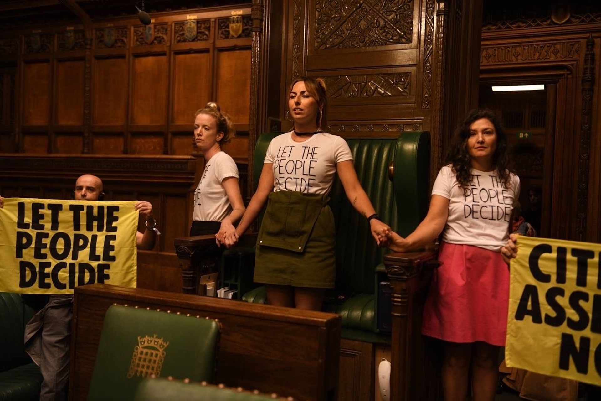 Extinction Rebellion activists protest inside the House of Commons at Parliament in London Photo courtesy Extinction Rebellion