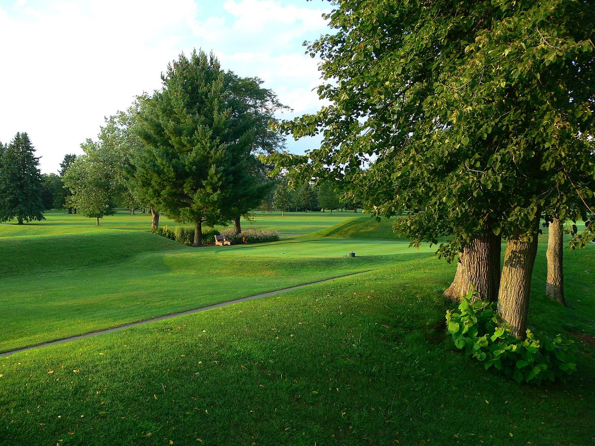 A view of the Octagon Earthworks in Newark, Ohio, which will be converted from a golf course to a public park. Wikimedia Commons. 