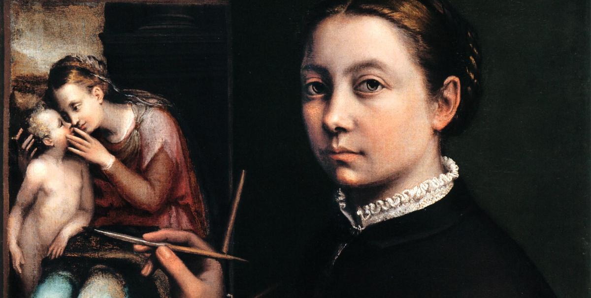 Sofonisba Anguissola's Self-portrait at the Easel Painting a Devotional Panel (1556). Courtesy of The Picture Art Collection/Alamy Stock Photo Sofonisba Anguissola's Self-portrait at the Easel Painting a Devotional Panel (1556). Courtesy of The Picture Art Collection/Alamy Stock Photo