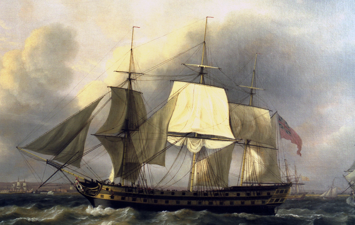 The 'Earl of Abergavenny' East Indiaman, off Southsea (1801) by Thomas Luny (1759–1837) Copyright Portland Museum Trust