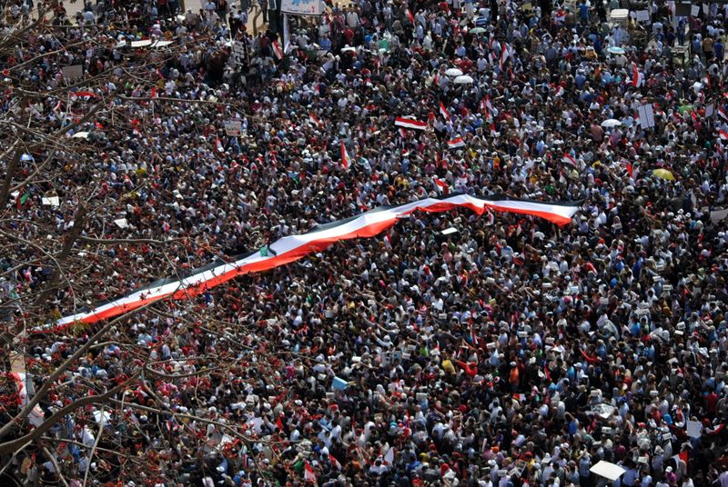 Protests in Tahrir Square, Cairo, on 1 April 2011. Photo: Lilian Wagdy Protests in Tahrir Square, Cairo, on 1 April 2011. Photo: Lilian Wagdy