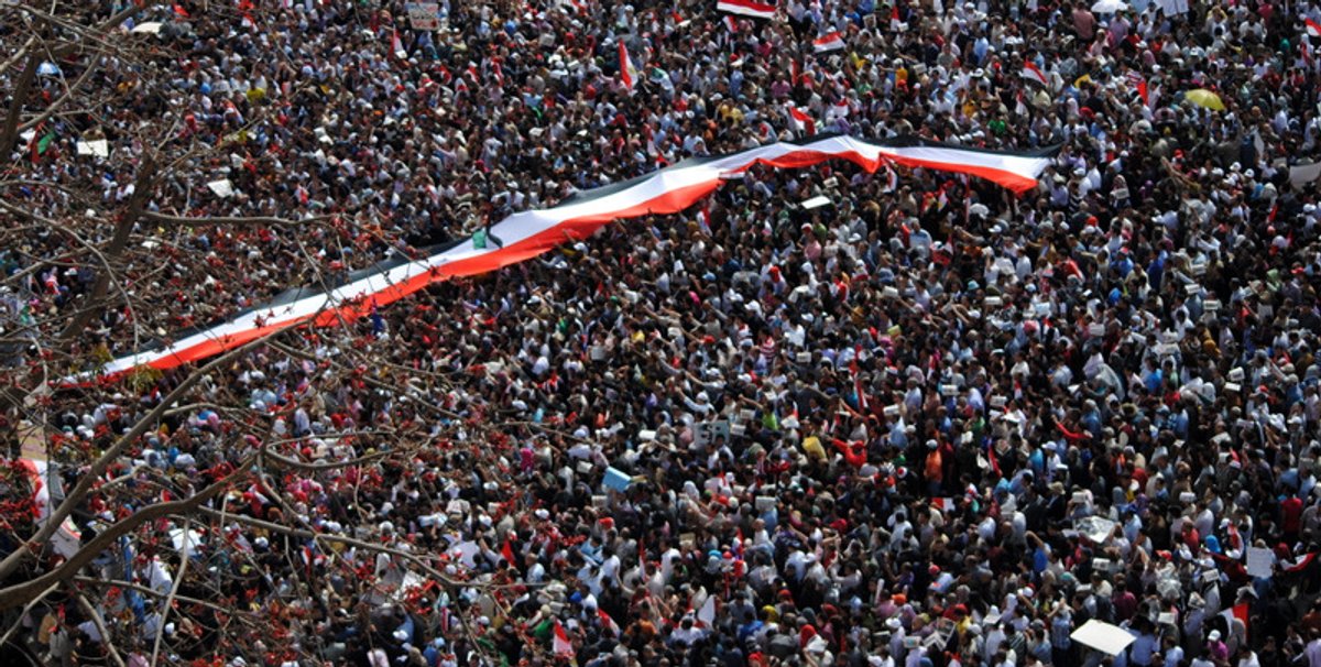 Protests in Tahrir Square, Cairo, on 1 April 2011. Photo: Lilian Wagdy Protests in Tahrir Square, Cairo, on 1 April 2011. Photo: Lilian Wagdy