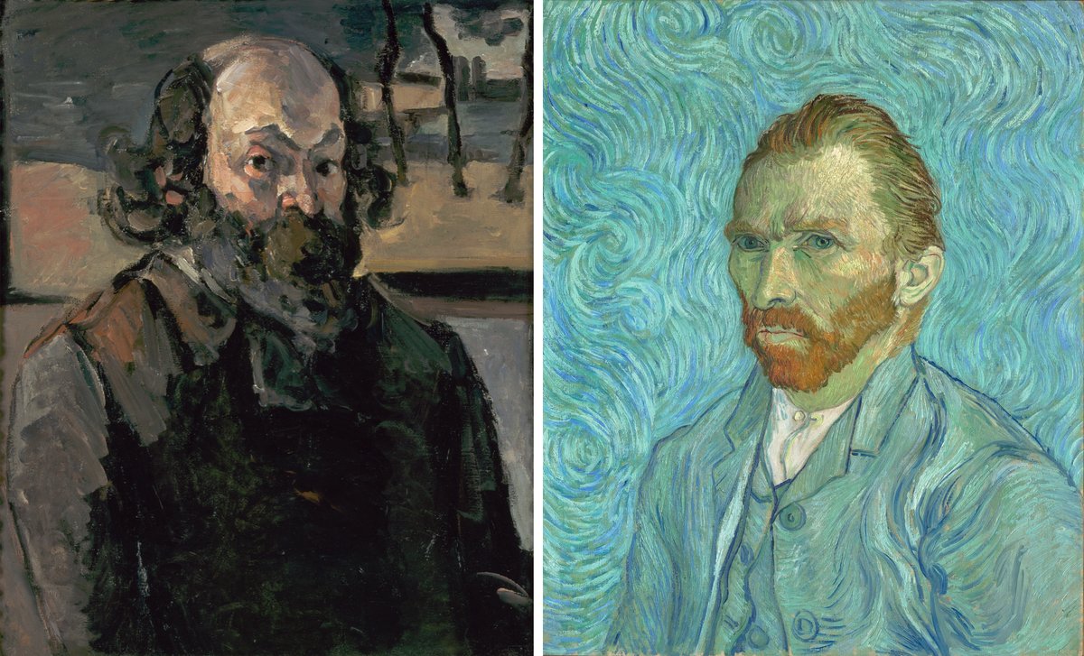 Cézanne’s Self-portrait (around 1875, aged around 36) and Van Gogh’s Self-portrait (September 1889, aged 36) Credit: Musée d’Orsay, Paris