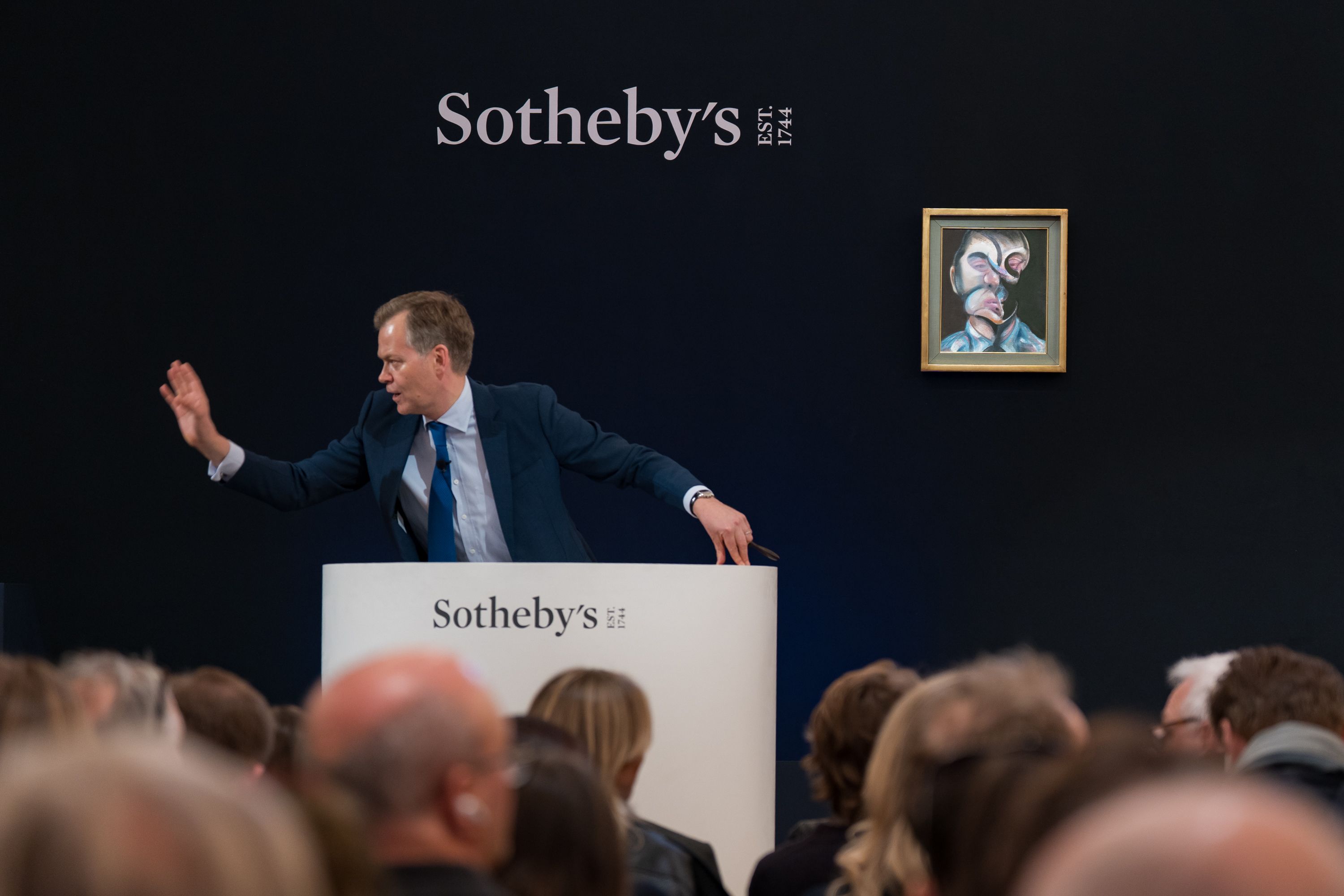 Oliver Barker selling Francis Bacon's 1972 Self Portrait at Sotheby's Modern and contemporary evening sale on 4 March in London

Courtesy of Sotheby's