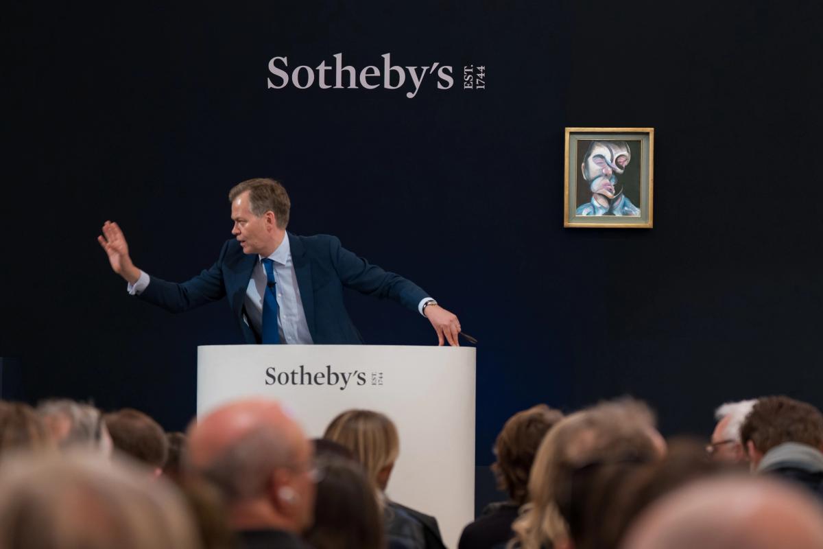 Oliver Barker selling Francis Bacon's 1972 Self Portrait at Sotheby's Modern and contemporary evening sale on 4 March in London

Courtesy of Sotheby's