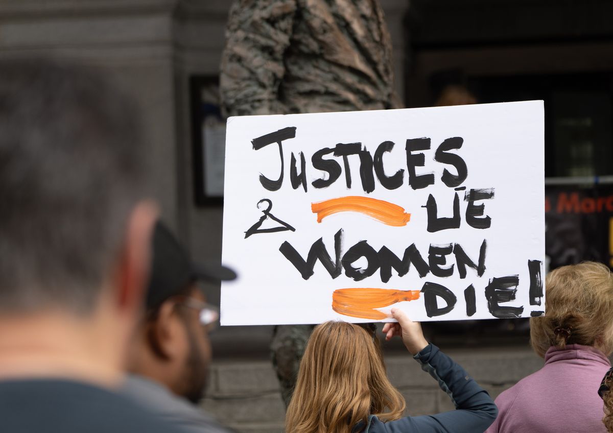 A sign at a Bans Off Our Bodies! Rally on 3 May 2022 Photo by Mark Dixon via Flickr