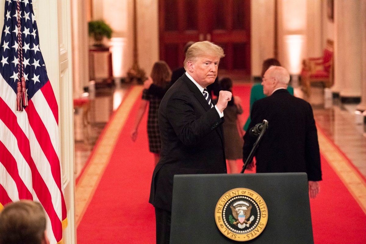 US President Donald Trump in 2018 Official White House Photo by Joyce N. Boghosian, via Flickr