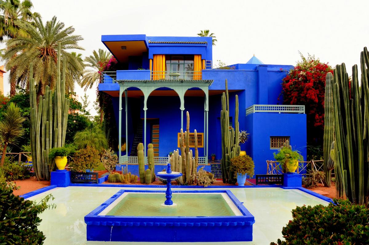 The Jardin Majorelle in Marrakech, created by the painter Jacques Majorelle in the 1930s and bought by Yves Saint Laurent and his partner Pierre Bergé in 1980 