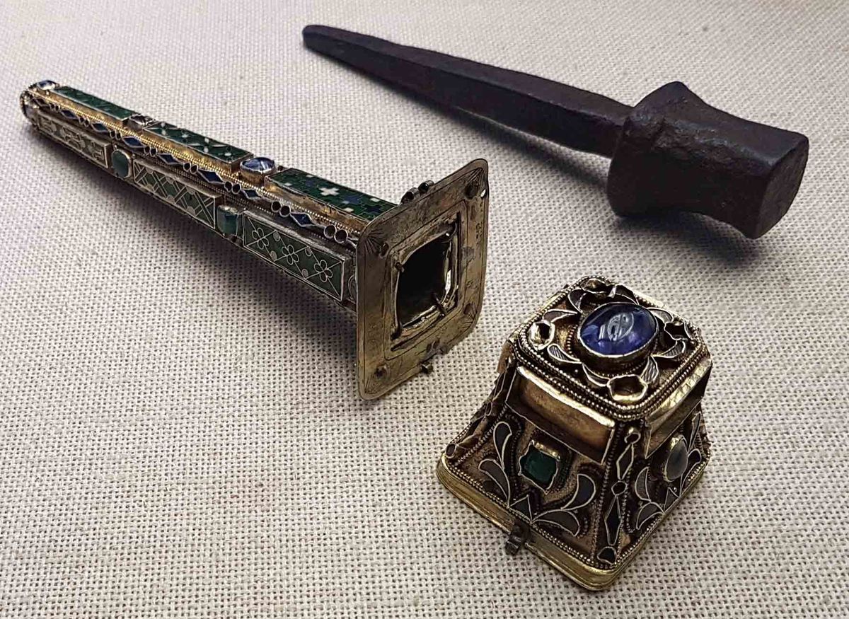 Relic and reliquary of the Holy Nail (9th-10th century) Courtesy of Trier Cathedral Treasury / Photo: G Kelon3