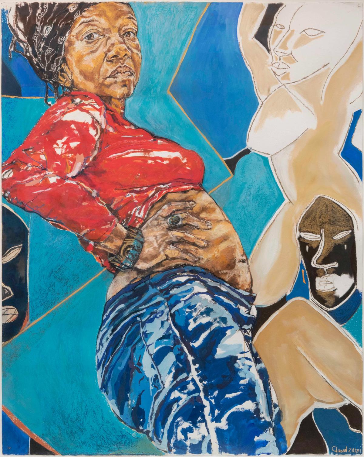 The Tate has acquired Claudette Johnson’s Standing Figure with African Masks (2018) © the Tate