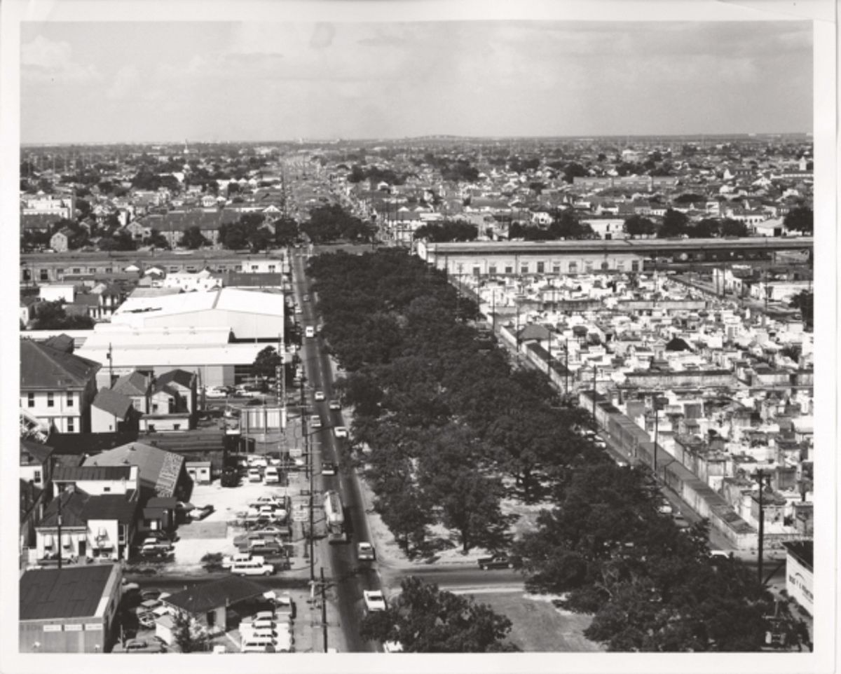 An aerial view of the Tremé neighbourhood in the 1960s, before the Claiborne Expressway was built Courtesy of New Orleans Museum of Art