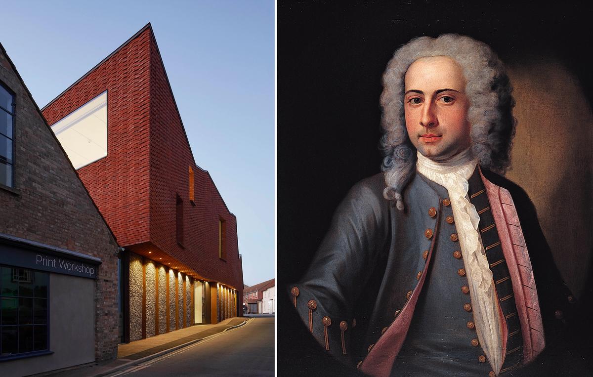 The house museum dedicated to the artist Thomas Gainsborough (right) opens with a new building designed by ZMMA (left) Building: © Hufton+Crow. Gainsborough: John Theodore Heins's Thomas Gainsborough (around 1731) © Gainsborough House, Sudbury, Suffolk