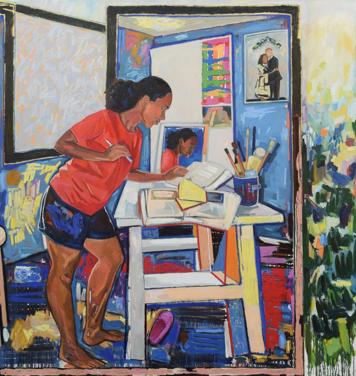 Mequitta Ahuja's Notation (2017), one of the works on show in the exhibition A Century of the Artist’s Studio: 1920-2020 at the Whitechapel Gallery in London Courtesy the artist and Tiwani Contemporary