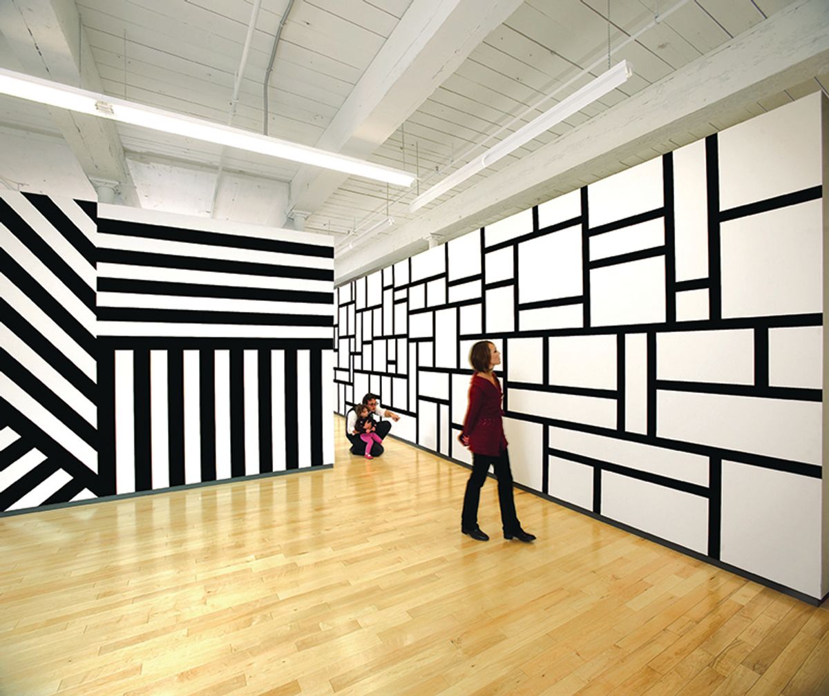 Sol LeWitt’s Wall Drawings #631, #630, and #614 at Mass Moca Courtesy of Massachusetts Museum of Contemporary Art