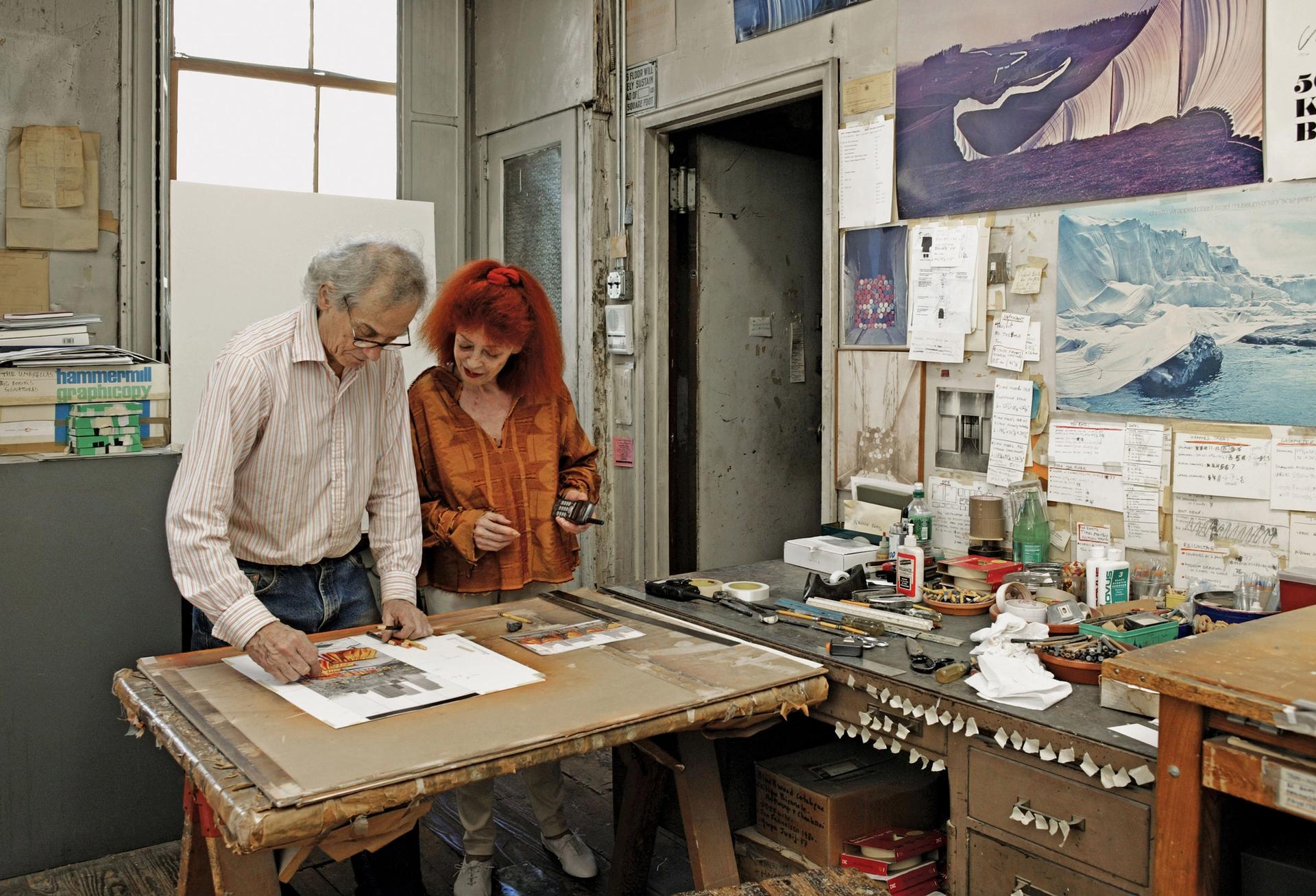 Christo and Jeanne Claude in their New York studio and home, surrounded by their art collection Photo: Wolfgang Volz © The Estate of Christo V. Javacheff