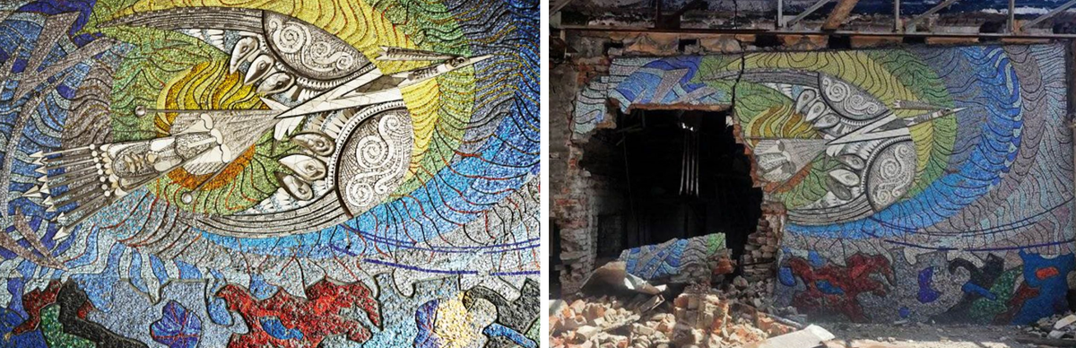 Boryviter (Kestrel) by Alla Horska, before and after the shelling. © Yevgen Nikiforov