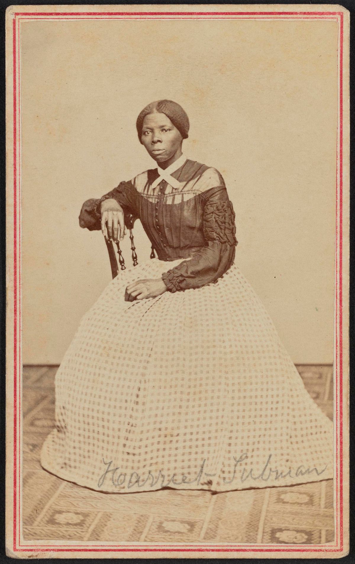 Harriet Tubman in a rediscovered carte de visite photograph (around 1868-69) Collection of the Smithsonian National Museum of African American History and Culture shared with the Library of Congress