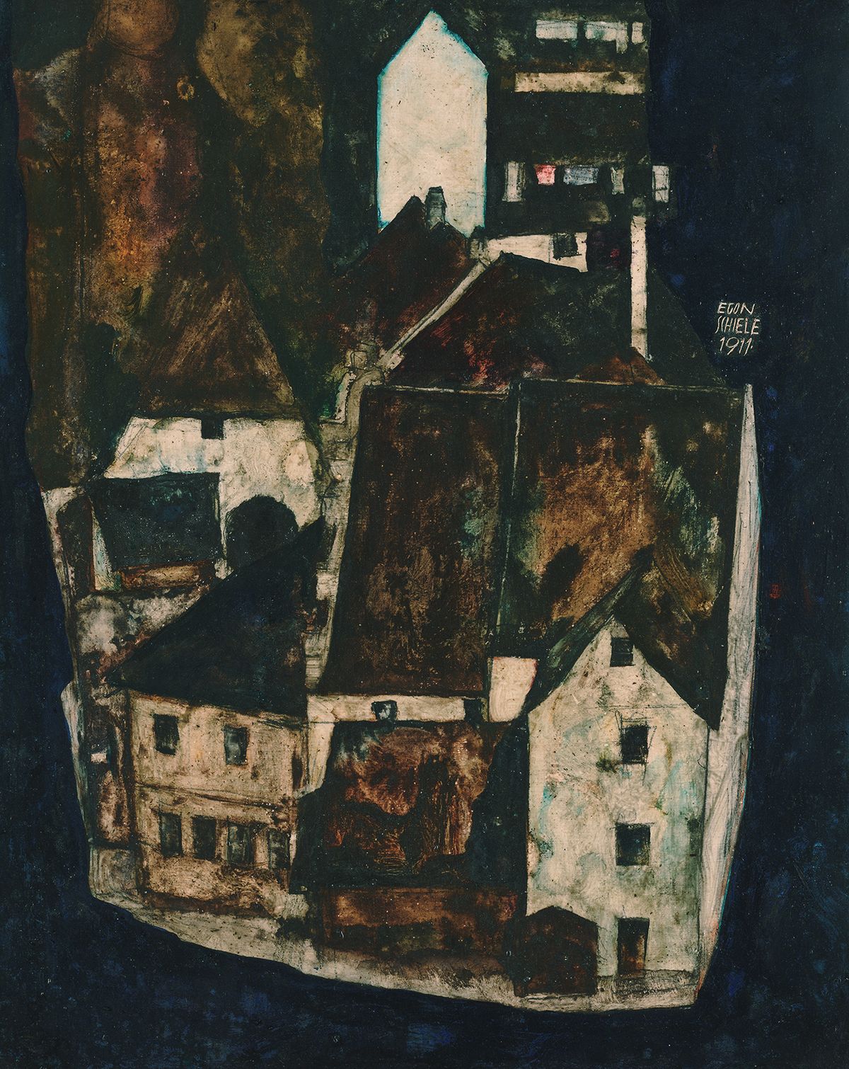 Dead City III (1911), at the Leopold Museum in Vienna, is one of 12 works by Schiele named in the law suit; Fritz Grünbaum’s collection included more than 80 works by the artist
© Leopold Museum, Vienna