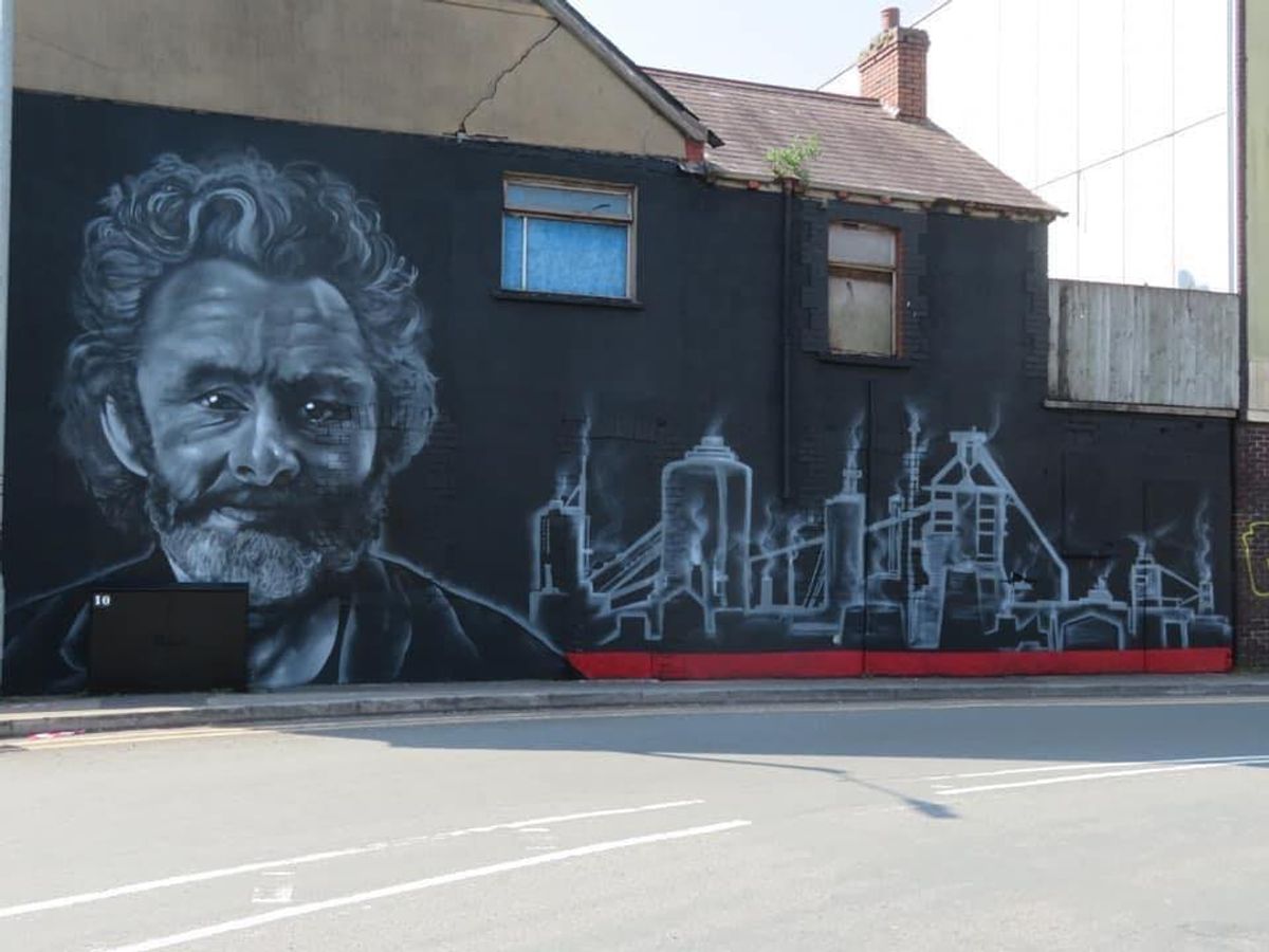 The mural of Michael Sheen, created by artist Hazard One, was unveiled in Port Talbot in April.

Courtesy of Derek Davis