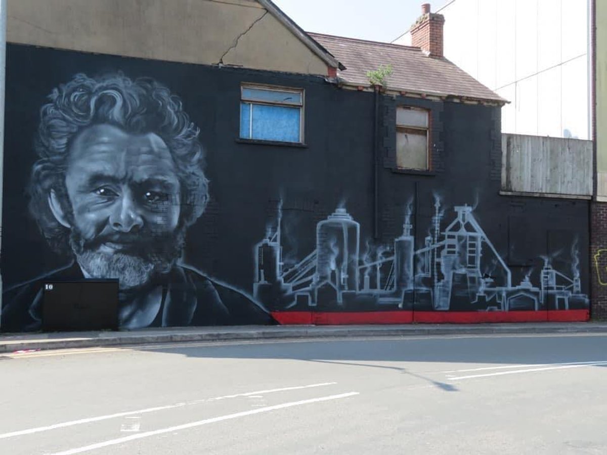 The mural of Michael Sheen, created by artist Hazard One, was unveiled in Port Talbot in April.
Courtesy of Derek Davis