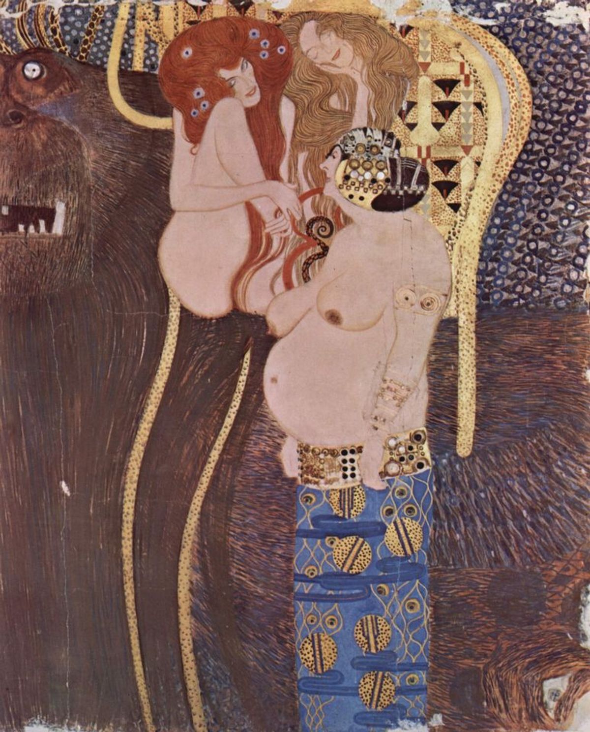 A section from Gustav Klimt's Beethoven Frieze (1902), which was looted by Nazis The Yorck Project (2002) 10.000 Meisterwerke der Malerei, distributed by Directmedia via Wikicommons