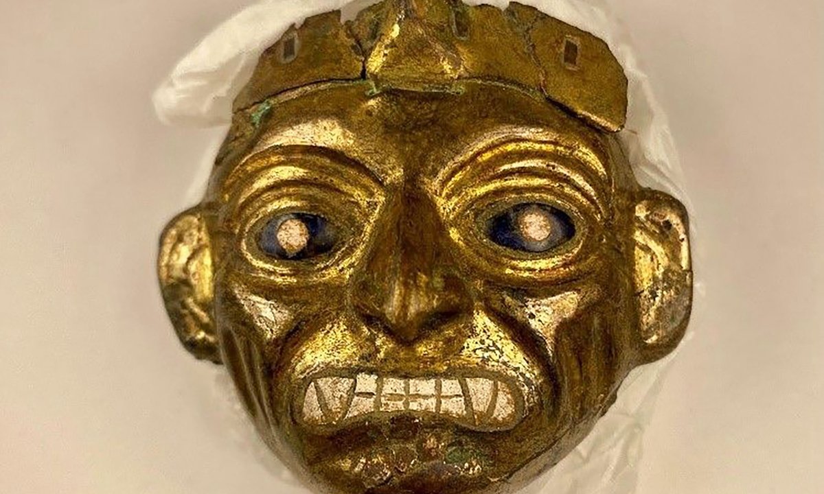 Manhattan District Attorney's Office returns eight artefacts to Peru, including golden Moche mask
