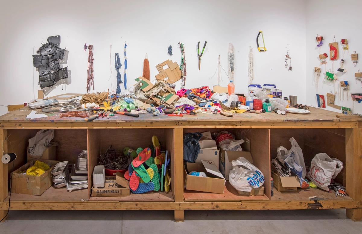 Hassan’s Atelier (2017). Installation view of Hassan Sharif: I Am the Single Work Artist at Sharjah Art Foundation Courtesy of Sharjah Art Foundation