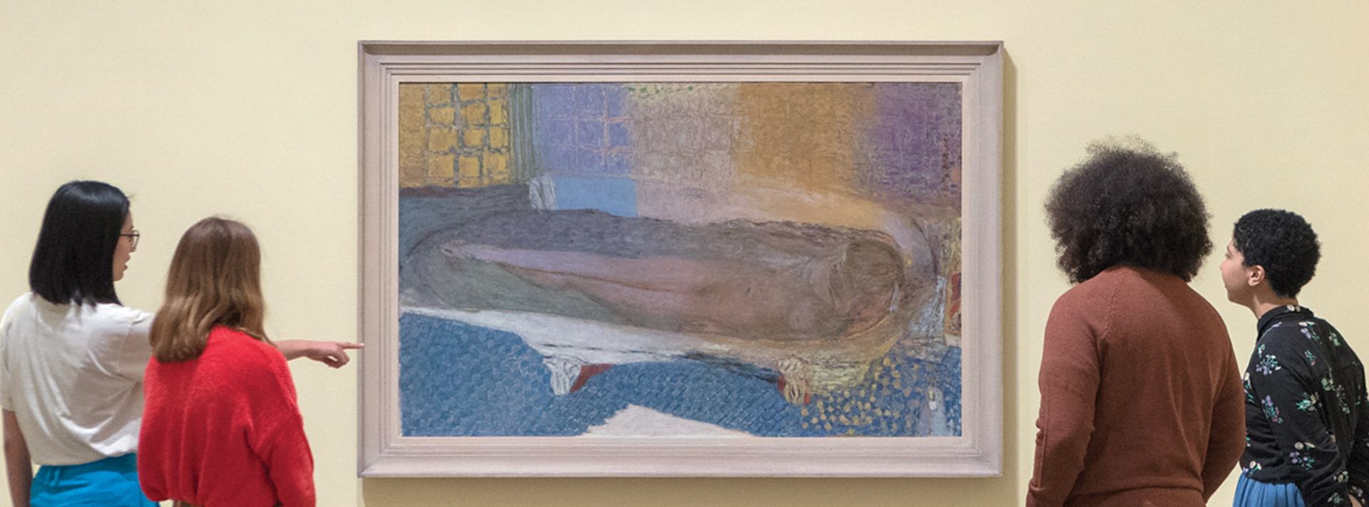 Admiring the work of Pierre Bonnard at Tate Modern, London © Tate 2019