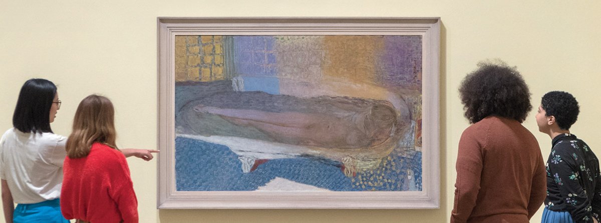 Admiring the work of Pierre Bonnard at Tate Modern, London © Tate 2019